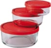 SET 3 CONTENITORI ERMETICI DA CUCINA REALIZZATI IN VETRO 11/15/18 CM 