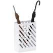 PORTAOMBRELLI DI DESIGN CON VASCHETTA RACCOGLI GOCCE E 4 GANCI IN METALLO 28X14X41 CM BIANCO