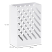 PORTAOMBRELLI DI DESIGN CON VASCHETTA RACCOGLI GOCCE E 4 GANCI IN METALLO 28X14X41 CM BIANCO