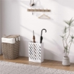 PORTAOMBRELLI DI DESIGN CON VASCHETTA RACCOGLI GOCCE E 4 GANCI IN METALLO 28X14X41 CM BIANCO