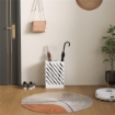 PORTAOMBRELLI DI DESIGN CON VASCHETTA RACCOGLI GOCCE E 4 GANCI IN METALLO 28X14X41 CM BIANCO