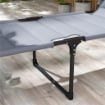 SET 2 LETTINI PRENDISOLE RECLINABILI AD ALTEZZA REGOLABILE 70X201.5X45 CM NERO GRIGIO