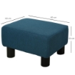 POUF POGGIAPIEDI IMBOTTITO E RETTANGOLARE IN POLIESTERE E PLASTICA 40X30X24 CM BLU SCURO