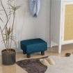 POUF POGGIAPIEDI IMBOTTITO E RETTANGOLARE IN POLIESTERE E PLASTICA 40X30X24 CM BLU SCURO