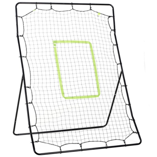 REBOUNDER PER CALCIO E BASEBALL PIEGHEVOLE CON ZONA DI PRECISIONE IN PE E METALLO 123X90X174 CM NERO