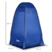 TENDA DOCCIA DA CAMPEGGIO E SPIAGGIA CON PORTA A CERNIERA E BORSA DI TRASPORTO 126X124X189 CM BLU SCURO