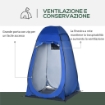 TENDA DOCCIA DA CAMPEGGIO E SPIAGGIA CON PORTA A CERNIERA E BORSA DI TRASPORTO 126X124X189 CM BLU SCURO
