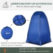 TENDA DOCCIA DA CAMPEGGIO E SPIAGGIA CON PORTA A CERNIERA E BORSA DI TRASPORTO 126X124X189 CM BLU SCURO
