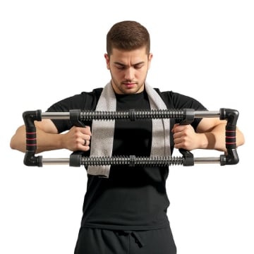 POWER TWISTER A 4 MOLLE CON RESISTENZA DA 10 A 80 KG IN ACCIAIO INOX 80X22X5 CM NERO