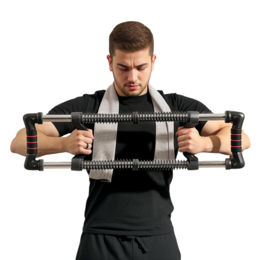 POWER TWISTER A 4 MOLLE CON RESISTENZA DA 10 A 80 KG IN ACCIAIO INOX 80X22X5 CM NERO