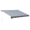 TENDA DA SOLE DA ESTERNO AVVOLGIBILE MANUALMENTE IN ALLUMINIO E POLIESTERE 2.5X2 M GRIGIO E BIANCO