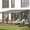 TENDA DA SOLE DA ESTERNO AVVOLGIBILE MANUALMENTE IN ALLUMINIO E POLIESTERE 2.5X2 M GRIGIO E BIANCO