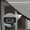 TELO DI RICAMBIO PER PERGOLA DA GIARDINO 3X3 M CON 16 FORI DI DRENAGGIO 297X297 CM GRIGIO