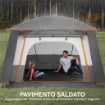 TENDA DA CAMPEGGIO PER 4-6 PERSONE CON 2 STANZE E VERANDA IMPERMEABILE E UPF 30+ BORSA DI TRASPORTO GRIGIO