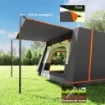 TENDA DA CAMPEGGIO PER 4-6 PERSONE CON 2 STANZE E VERANDA IMPERMEABILE E UPF 30+ BORSA DI TRASPORTO GRIGIO