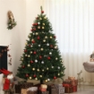 ALBERO DI NATALE ARTIFICIALE DA 195 CM CON 1838 RAMI CON BASE IN ACCIAIO PER INTERNI VERDE