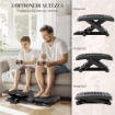 POGGIAPIEDI PER SCRIVANIA ERGONOMICO CON RULLI MASSAGGIANTI REGOLAZIONE ALTEZZA E ANGOLAZIONE NERO