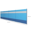 PARAVENTO DA SPIAGGIA PIEGHEVOLE FRANGIVISTA IN POLIESTERE CON BARRE IN ACCIAIO 725X140 CM AZZURRO