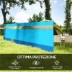 PARAVENTO DA SPIAGGIA PIEGHEVOLE FRANGIVISTA IN POLIESTERE CON BARRE IN ACCIAIO 725X140 CM AZZURRO