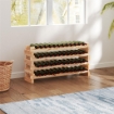 PORTABOTTIGLIE IN LEGNO DI PINO CANTINETTA VINI CON 4 RIPIANI PER 48 BOTTIGLIE 114X28X56.5 CM COLORE LEGNO