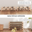 PORTABOTTIGLIE IN LEGNO DI PINO CANTINETTA VINI CON 4 RIPIANI PER 48 BOTTIGLIE 114X28X56.5 CM COLORE LEGNO