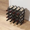 PORTABOTTIGLIE A 4 LIVELLI A ONDA IMPILABILI PER 16 BOTTIGLIE IN METALLO 42.5X16.5X41 CM NERO