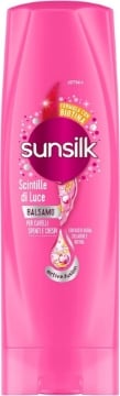 SUNSILK BALSAMO SCINTILLE DI LUCE BALSAMO ANTICRESPO DISTRICANTE DI JOJOBA COLLAGENE PROTEINE DI PERLA E BIOTINA 200 ML OKX