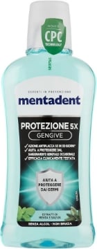MENTADENT COLLUTORIO  PROTEZIONE 5X GENGIVE CON CPC CONTRO IL SANGUINAMENTO GENGIVALE OCCASIONALE DA 400 ML OKX