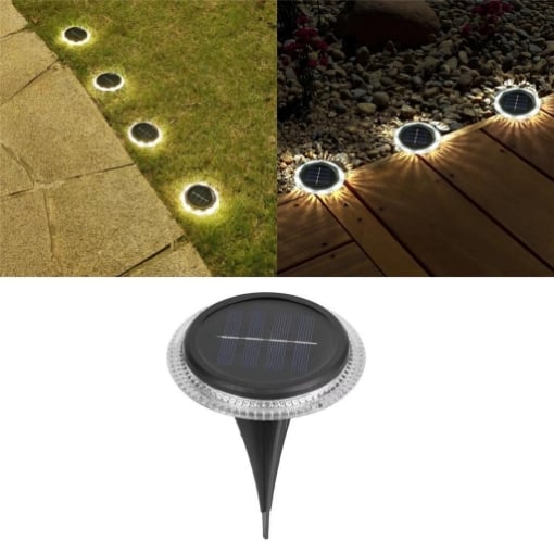 HIGH TECH 1 FARETTO SEGNAPASSI A ENERGIA SOLARE FORMA TONDA DIAMETRO 11 CM INSERIBILE NEL TERRENO OKX