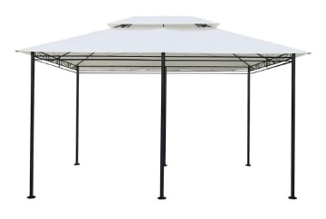 MA MAISON GAZEBO PIRAMIDE 3X4 MT BIANCO COPERTURA 180 GSM TUBO 20 MM STRUTTURA IN METALLO VERNICIATO A POLVERE 
