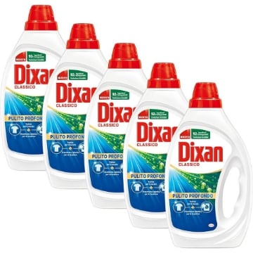 SET 5 DIXAN LIQUIDO CLASSICO 24 LAVAGGI L'UNO 120 LAVAGGI TOTALI PULITO PROFONDO FRESCHEZZA IGIENICA FORMATO CONVENIENZA