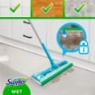 SWIFFER STARTER KIT SCOPA LAVAPAVIMENTI PER PAVIMENTI IN LEGNO E ALTRI MATERIALI -1 SCOPA + 6 PANNI LAVAPAVIMENTI