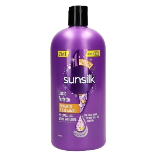 SUNSILK SHAMPOO E BALSAMO 2IN1 LISCIO PERFETTO 810 ML AZIONE ANTICRESPO CON OLIO DI ARGAN E BIOTINA OKX