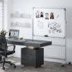 LAVAGNA MAGNETICA BIANCA A 2 FACCE CON ACCESSORI E 4 RUOTE IN ALLUMINIO E ACCIAIO 127X50X165 CM