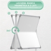 LAVAGNA MAGNETICA BIANCA A 2 FACCE CON ACCESSORI E 4 RUOTE IN ALLUMINIO E ACCIAIO 127X50X165 CM