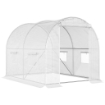 SERRA A TUNNEL CON 4 FINESTRELLE E INGRESSO A ZIP IN ACCIAIO ZINCATO E PE 3X2X1.9 M BIANCO