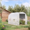 SERRA A TUNNEL CON 4 FINESTRELLE E INGRESSO A ZIP IN ACCIAIO ZINCATO E PE 3X2X1.9 M BIANCO