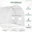 SERRA A TUNNEL CON 4 FINESTRELLE E INGRESSO A ZIP IN ACCIAIO ZINCATO E PE 3X2X1.9 M BIANCO