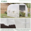 SERRA A TUNNEL CON 4 FINESTRELLE E INGRESSO A ZIP IN ACCIAIO ZINCATO E PE 3X2X1.9 M BIANCO