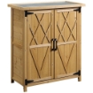 ARMADIO DA GIARDINO PORTA ATTREZZI IN LEGNO CON 2 ANTE E 4 SCAFFALI PIANO IN LAMIERA 75X40X90 CM