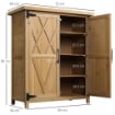 ARMADIO DA GIARDINO PORTA ATTREZZI IN LEGNO CON 2 ANTE E 4 SCAFFALI PIANO IN LAMIERA 75X40X90 CM