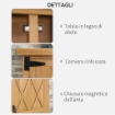 ARMADIO DA GIARDINO PORTA ATTREZZI IN LEGNO CON 2 ANTE E 4 SCAFFALI PIANO IN LAMIERA 75X40X90 CM
