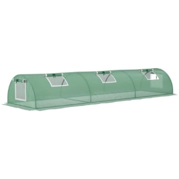 SERRA PICCOLA CON 5 FINESTRELLE E GRIGLIA CENTRALE IN ACCIAIO PE E PP 300X80X45 CM VERDE