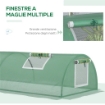 SERRA PICCOLA CON 5 FINESTRELLE E GRIGLIA CENTRALE IN ACCIAIO PE E PP 300X80X45 CM VERDE
