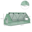 SERRA PICCOLA CON 2 FINESTRELLE LATERALI E FINESTRA CENTRALE IN ACCIAIO PE E PP 240X90X90 CM VERDE