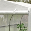SERRA A TUNNEL PER GIARDINO CON 6 FINESTRE E PORTA A RULLO IN ACCIAIO E PE 3.5X3X2 M BIANCO