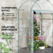 SERRA A PARETE CON SACCO PER PIANTE E INGRESSO AVVOLGIBILE IN ACCIAIO E PLASTICA 89X50X152 CM TRASPARENTE