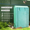 SERRA DA GIARDINO A 3 LIVELLI CON COPERTURA IN PE ANTI-UV E PORTA AVVOLGIBILE 100X40X150 CM VERDE