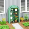 SERRA A PARETE A 4 LIVELLI CON PORTA A CERNIERA IN ACCIAIO E PE 100X45X160 CM VERDE