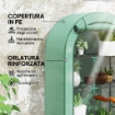 SERRA A PARETE A 4 LIVELLI CON PORTA A CERNIERA IN ACCIAIO E PE 100X45X160 CM VERDE